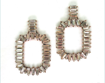 Rectangle Crystal Earrings
