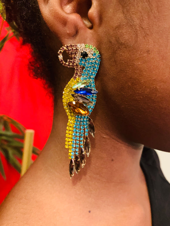 Crystal Parrot Earrings