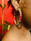 Rainbow Bead Open Hoops