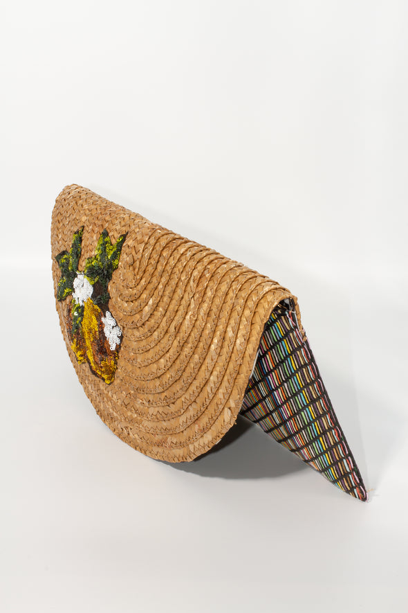 Betsey Johnson Straw Pineapple Clutch