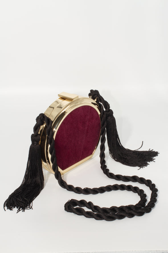 Elysian Velvet Frame Tassel Bag