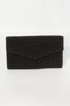 Beaded Envelope Clutch - Black