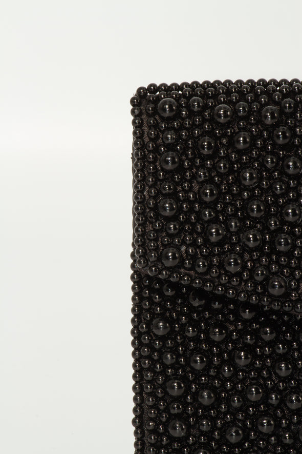 Beaded Envelope Clutch - Black