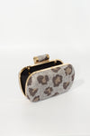 Burlap Animal Print Clutch
