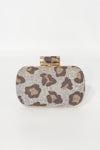 Burlap Animal Print Clutch