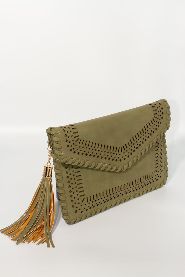 Suede Olive Tassel