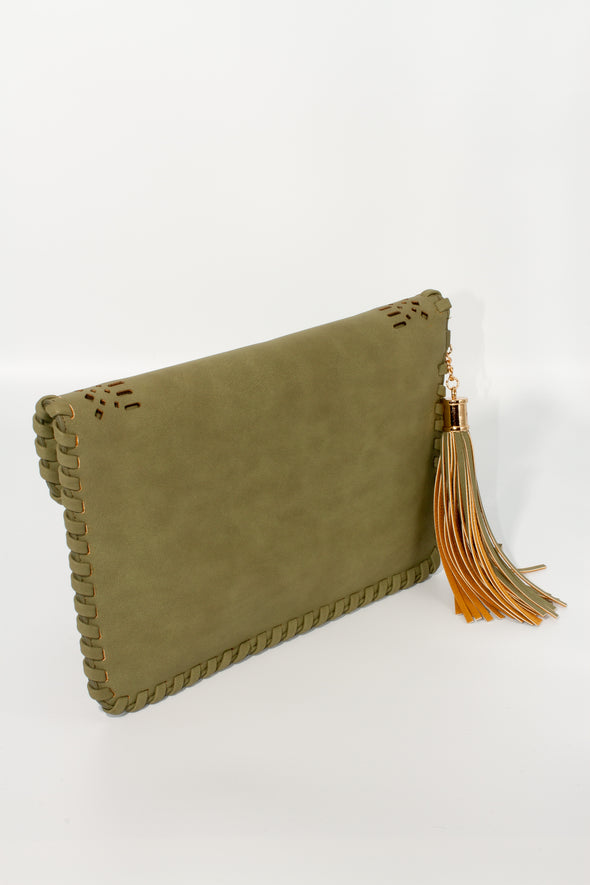 Suede Olive Tassel