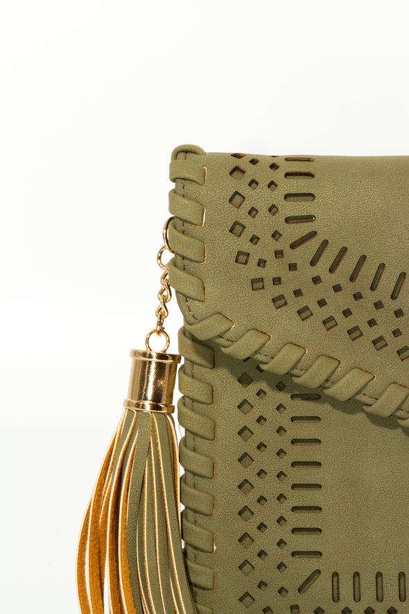 Suede Olive Tassel