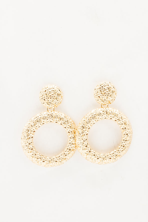 Textured Circle Earrings