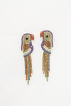 Crystal Parrot Tassel Earrings