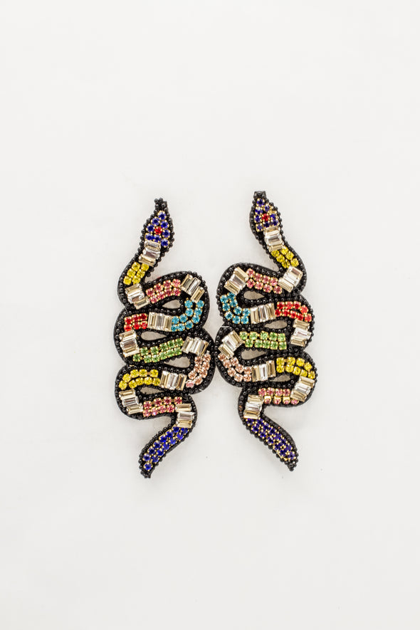 Jeweled Snake Earrings
