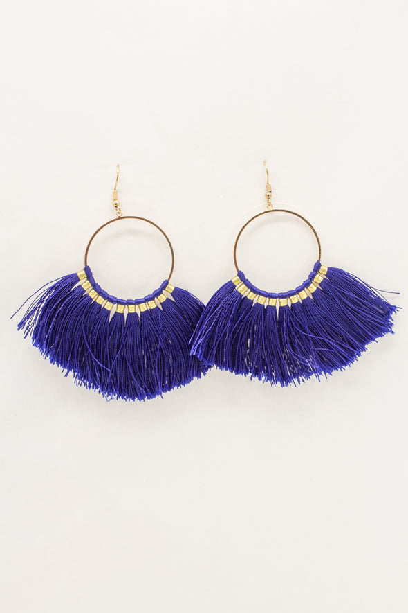 Gold Wrapped Tassel Earring