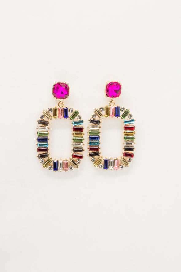 Rectangle Crystal Earrings