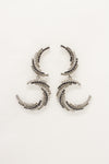 Double Crystal Crescent Earrings