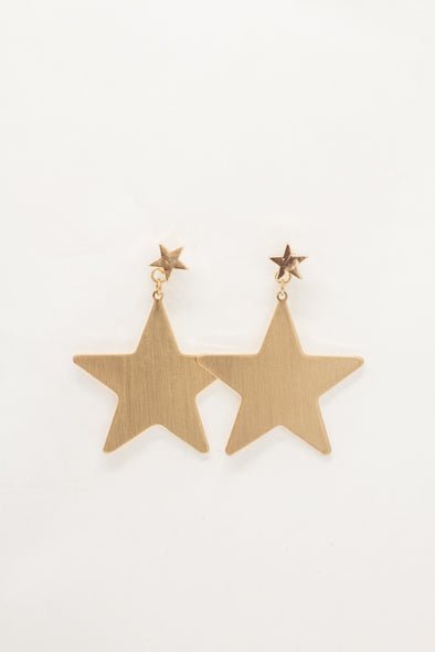 Double Gold Star Earrings