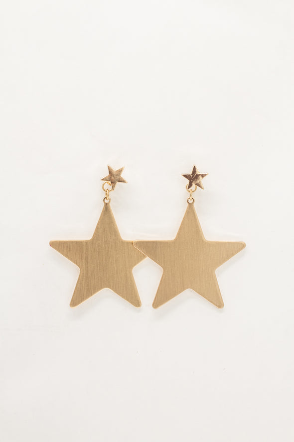 Double Gold Star Earrings