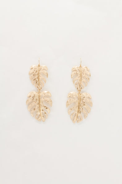 Rosey Gold Leaf Earrings