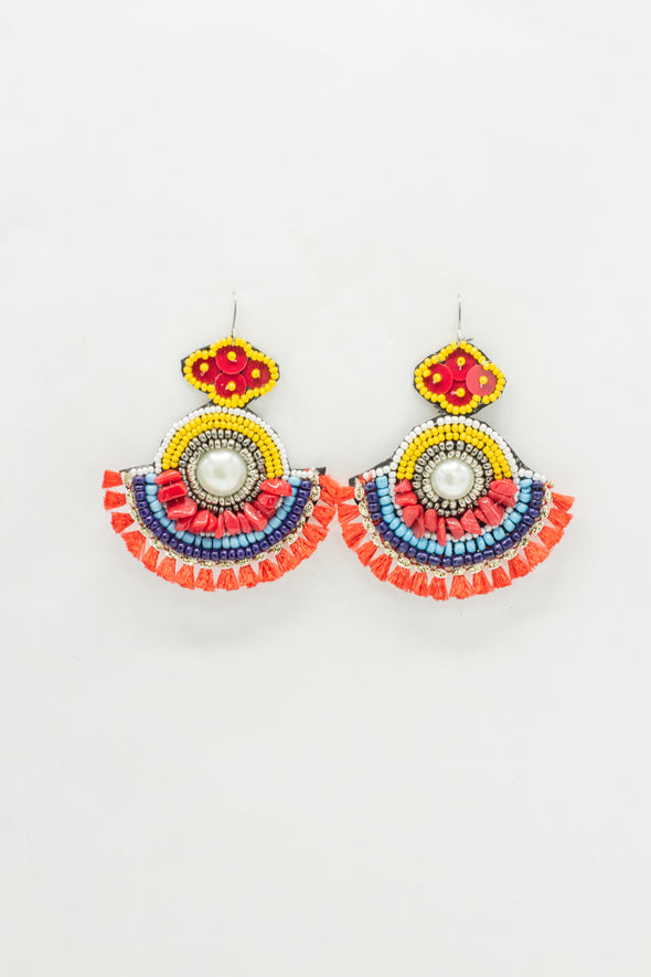 Beaded Short Tassel Earring