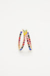 Rainbow Bead Open Hoops
