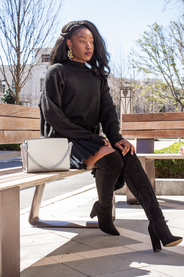 Brushed Chain Shoulder Bag